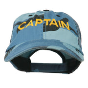 Captain Embroidered Enzyme Washed Camo Cap