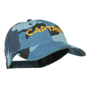 Captain Embroidered Enzyme Washed Camo Cap