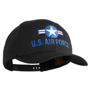 U.S. Air Force Roundel Embroidered Retro Cotton Blend Snapback Cap - Black OSFM