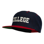 College Embroidered Snapback Cap