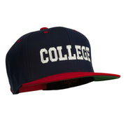 College Embroidered Snapback Cap