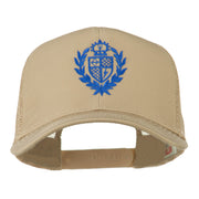 Crest Emblem Embroidered Mesh Back Cap