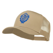 Crest Emblem Embroidered Mesh Back Cap