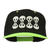 Halloween 8 Skulls Embroidered Snapback Cap