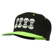 Halloween 8 Skulls Embroidered Snapback Cap