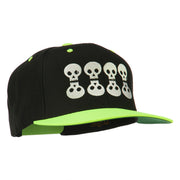 Halloween 8 Skulls Embroidered Snapback Cap