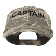 Captain Embroidered Enzyme Washed Camo Cap