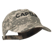 Captain Embroidered Enzyme Washed Camo Cap