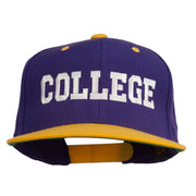 College Embroidered Snapback Cap