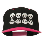 Halloween 8 Skulls Embroidered Snapback Cap