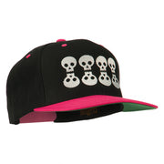 Halloween 8 Skulls Embroidered Snapback Cap