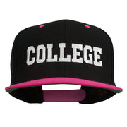 College Embroidered Snapback Cap