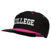 College Embroidered Snapback Cap