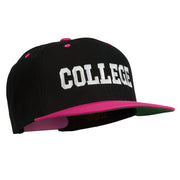 College Embroidered Snapback Cap