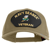 US Navy Seabee Veteran Patched Solid Cotton Twill Mesh Cap - Khaki OSFM