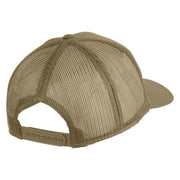 US Navy Seabee Veteran Patched Solid Cotton Twill Mesh Cap - Khaki OSFM