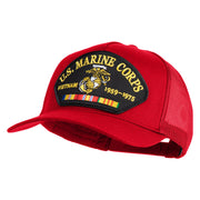 U.S. Marine Corps Vietnam 1959 1975 Patched Solid Cotton Twill 5 panel Mesh Back Cap - Red OSFM