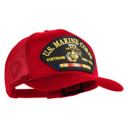 U.S. Marine Corps Vietnam 1959 1975 Patched Solid Cotton Twill 5 panel Mesh Back Cap - Red OSFM