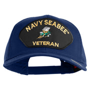 US Navy Seabee Veteran Patched Solid Cotton Twill Mesh Cap - Royal OSFM