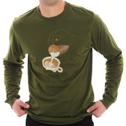 Latte Art Graphic Long Sleeve Crewneck Tee