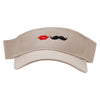 Bride & Groom Embroidered Cotton Twill Sun Visor - Khaki OSFM