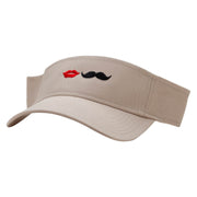 Bride & Groom Embroidered Cotton Twill Sun Visor - Khaki OSFM