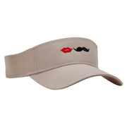 Bride & Groom Embroidered Cotton Twill Sun Visor - Khaki OSFM