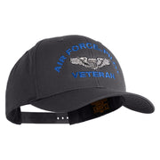 Air Force Pilot Veteran Embroidered Retro Cotton Blend Snapback Cap - Charcoal OSFM