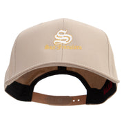 Cursive San Fransico Sign Embroidered Solid Cotton Twill Prostyle Cap - Khaki OSFM