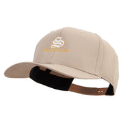 Cursive San Fransico Sign Embroidered Solid Cotton Twill Prostyle Cap - Khaki OSFM