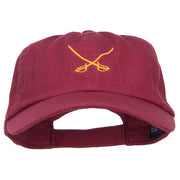 Crossed Swords Embroidered Low Cap