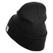 1st Marine Division Retired Logo Embroidered 12 Inch Solid Knit Cuff Long Beanie Made in USA - Black OSFM