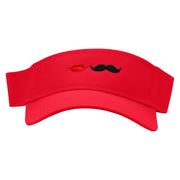 Bride & Groom Embroidered Cotton Twill Sun Visor - Red OSFM