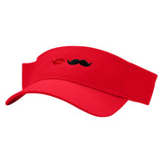 Bride & Groom Embroidered Cotton Twill Sun Visor - Red OSFM