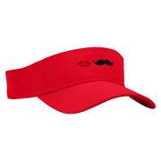 Bride & Groom Embroidered Cotton Twill Sun Visor - Red OSFM