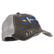 Sweden SWE Flag Embroidered Low Profile Cotton Mesh Cap