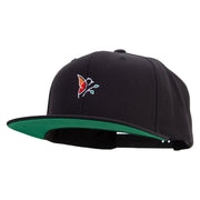 Bird Leaf Logo Embroidered Wool Blend Prostyle Snapback - Black OSFM