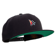 Bird Leaf Logo Embroidered Wool Blend Prostyle Snapback - Black OSFM