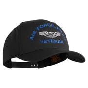 Air Force Pilot Veteran Embroidered Retro Cotton Blend Snapback Cap - Black OSFM