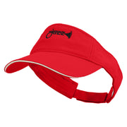 Jazz Trumpet Embroidered Pro Style Cotton Twill Washed Visor - Red-White OSFM