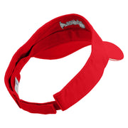 Jazz Trumpet Embroidered Pro Style Cotton Twill Washed Visor - Red-White OSFM