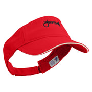 Jazz Trumpet Embroidered Pro Style Cotton Twill Washed Visor - Red-White OSFM