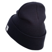 1st Marine Division Retired Logo Embroidered 12 Inch Solid Knit Cuff Long Beanie Made in USA - Navy OSFM