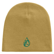 Sugar Cane Field Icon Embroidered 8 inch Acrylic Short beanie - Khaki OSFM