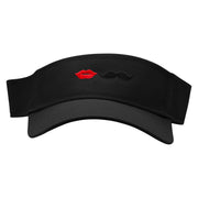 Bride & Groom Embroidered Cotton Twill Sun Visor - Black OSFM