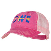 Sweden SWE Flag Embroidered Low Profile Cotton Mesh Cap