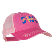 Sweden SWE Flag Embroidered Low Profile Cotton Mesh Cap