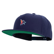 Bird Leaf Logo Embroidered Wool Blend Prostyle Snapback - Navy OSFM