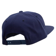 Bird Leaf Logo Embroidered Wool Blend Prostyle Snapback - Navy OSFM