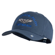 Air Force Pilot Veteran Embroidered Retro Cotton Blend Snapback Cap - Navy OSFM